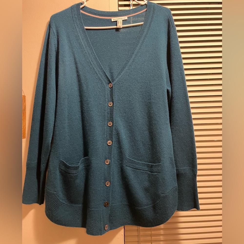 Teal Button-Up Cardigan